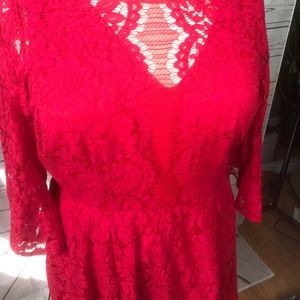 Lane Bryant Red Lace Dress